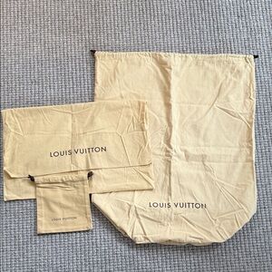 Louis Vuitton Cream Dust Bags Set
